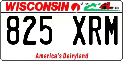 WI license plate 825XRM