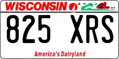 WI license plate 825XRS