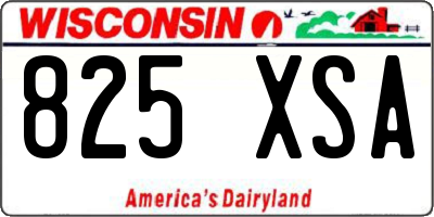 WI license plate 825XSA