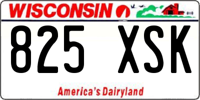 WI license plate 825XSK
