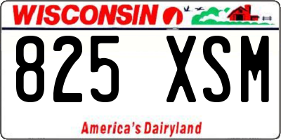 WI license plate 825XSM