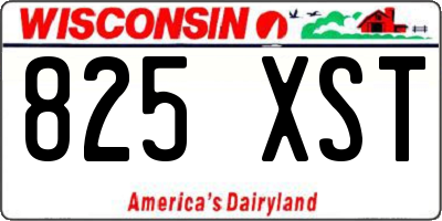 WI license plate 825XST