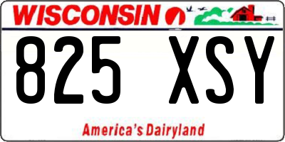WI license plate 825XSY