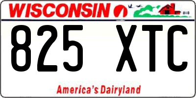 WI license plate 825XTC