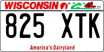WI license plate 825XTK