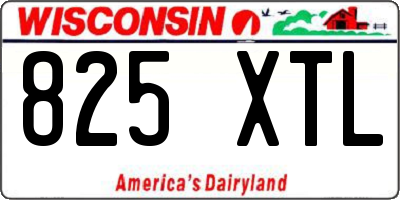 WI license plate 825XTL