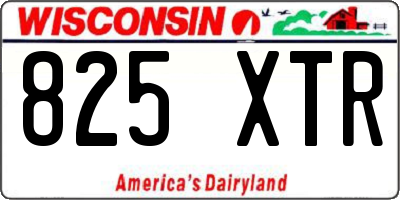 WI license plate 825XTR