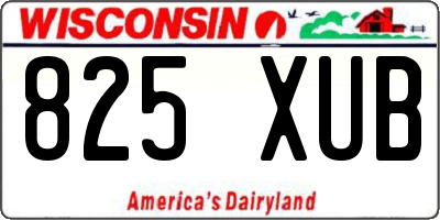 WI license plate 825XUB
