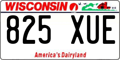 WI license plate 825XUE