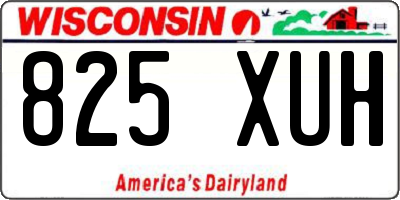 WI license plate 825XUH