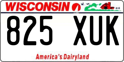 WI license plate 825XUK