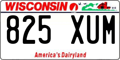 WI license plate 825XUM