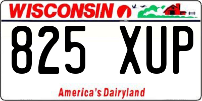 WI license plate 825XUP