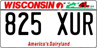WI license plate 825XUR