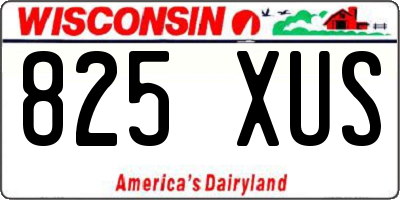 WI license plate 825XUS