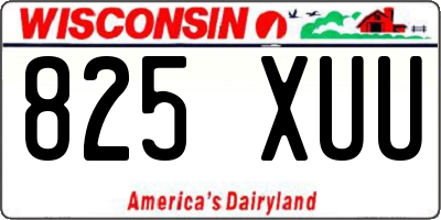 WI license plate 825XUU