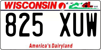 WI license plate 825XUW