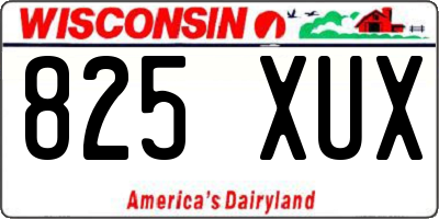 WI license plate 825XUX
