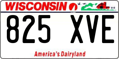 WI license plate 825XVE