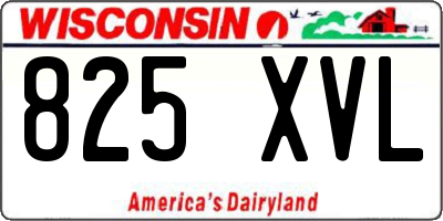 WI license plate 825XVL