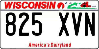 WI license plate 825XVN