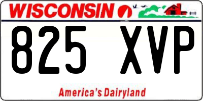 WI license plate 825XVP
