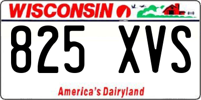 WI license plate 825XVS