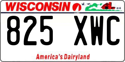 WI license plate 825XWC