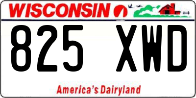 WI license plate 825XWD