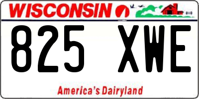 WI license plate 825XWE