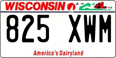 WI license plate 825XWM