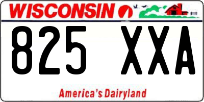 WI license plate 825XXA