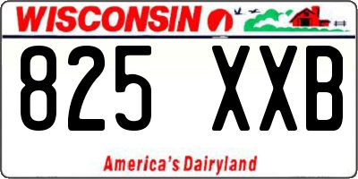 WI license plate 825XXB