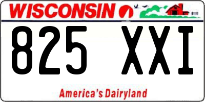 WI license plate 825XXI