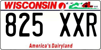 WI license plate 825XXR