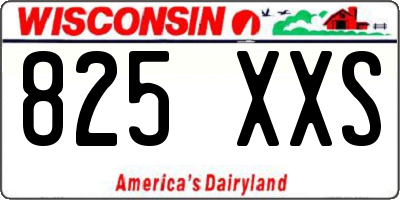 WI license plate 825XXS