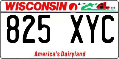 WI license plate 825XYC