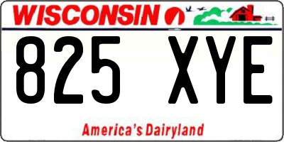 WI license plate 825XYE