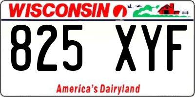 WI license plate 825XYF