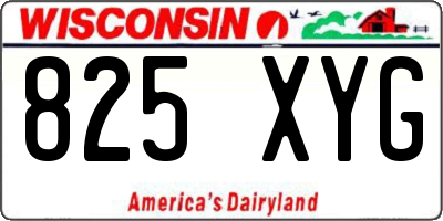 WI license plate 825XYG