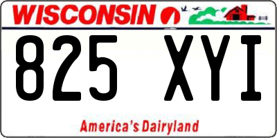 WI license plate 825XYI