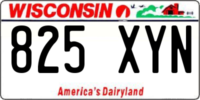 WI license plate 825XYN