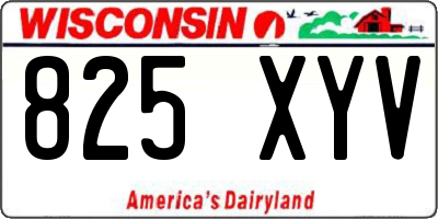 WI license plate 825XYV