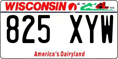 WI license plate 825XYW