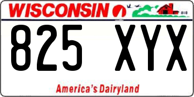 WI license plate 825XYX