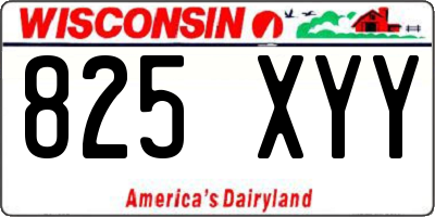 WI license plate 825XYY