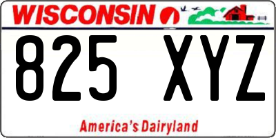 WI license plate 825XYZ