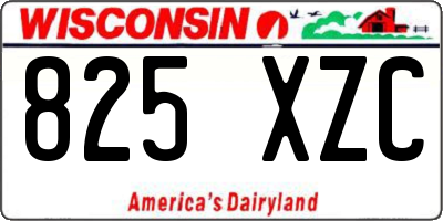 WI license plate 825XZC