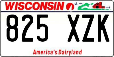 WI license plate 825XZK