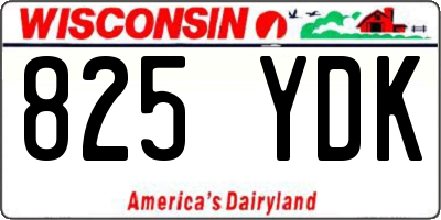 WI license plate 825YDK